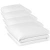 Amazon Basics Copripiumino Deluxe, 100% Cotone Raso 400TC, Extra Morbido con Bottoni Automatici, 135 x 200 cm, Bianco (Confezione da 4)