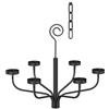 smtyle Lampadario da esterno nero per gazebo, set di 6 candele tealight in metallo da parete per decorazione da appendere