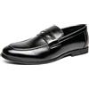 LMUIPMAA Scarpe Eleganti da Uomo Punta Tonda Casual Slip on Mocassini in Pelle Scarpe da Lavoro Formali da Cerimonia per Uomo d'Affari,Marrone,48 EU
