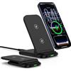 AILKIN Caricabatterie induttivo pieghevole Samsung Wireless Charger Stand per Samsung Galaxy S26 Ultra/S25 FE/S24/S23/S22/S21/S20, 15 W, per Google Pixel 10/10 Pro/9/9 Pro/9a/8/7