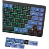 LQXQ Low Profile Keycaps, Double Shot PBT 60 75 100%, blu scuro/blu | PC trasparente, per la maggior parte degli switch MX Tastiera meccanica (solo tastierini)