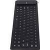 Generic Tastiera in Silicone Pieghevole Impermeabile con Pulsante Mute, Tastiera Portatile Morbida e Confortevole per Viaggiatori, Arrotolabile a 85 Tasti in Vari Colori (BLACK)