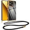 Vauki Cover con Cordino per Xiaomi Redmi Note 13 5G, Carina Motivo Cuore Custodia con Collana, Antiurto Ultra Silicone TPU Morbida e Sottile Catena per Cellulare Case per Redmi Note 13 5G 6.67, Nero
