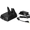 vhbw Caricabatterie compatibile con Yaesu FNB-57, FNB-64H, FNB-64, FNB-83 batterie per radio - Stazione di ricarica + alimentatore, 7,2V, 0,4A
