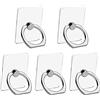 VOVIGGOL 5 Pezzi Trasparente Supporto per anello per cellulare Universale Cellulare Anello Rotazione 360° Gradi Smartphone Ring per iPhone, Samsung, Huawei, Tutti Gli Smartphone e Tablet