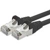 1aTTack.de 1aTTack - Cavo Patch di Rete Cat 5e con schermatura FTP con 2 Spine RJ45 Nero 50 m