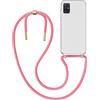 MyGadget Cover per Samsung Galaxy A51 4G - Custodia con Corda - Case con Cordino Trasparente Antiurto con Laccio | Tracolla - Practical Stylish - Rosa