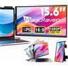 MAGICRAVEN Estensore per schermo portatile, 15,6 pollici, FHD 1080P IPS, monitor portatile per laptop da 14-16 con USB-C/HDMI, secondo schermo portatile Plug and Play per Windows/Mac/Android