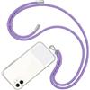Captor Cordino Smartphone Universale, Tracolla in Nylon Intrecciato per Cover Telefono, Patch Inseribile tra Custodia e Cellulare, Laccio da Collo Donna Uomo (Viola Lilla)