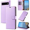 KKEIKO Cover per Google Pixel 6, Antiurto Custodia in PU Pelle con Slot per Porta Carte, Magnetico Protettiva Cover per Google Pixel 6, Viola