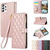 Vaitasy Custodia per Samsung Galaxy A52/A52s Pelle PU Cerniera Custodia a Portafoglio per Galaxy A52s Custodia con Magnetica Flip Stand Case Cover Oro rosa