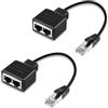 Uliwamowi 2 Pezzi RJ45 Adattatore Divisore Ethernet, Divisore RJ45, 1 Maschio a 2 Femmine Adattatore Cavo Compatibile con Cat5 Cat5e Cat6 Cat7, Connessione Stabile, Trasmissione Dati Senza Interferenze