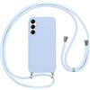 Vauki Cover per Cordino con Collana per Samsung Galaxy A14 5G 6.6, Custodia Silicone Morbido con Corda, Case Tracolla Antiurto con Necklace Regolabile per Samsung A14 5G, Viola