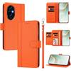 LIAOCY Custodia a Libro Portafoglio per Honor 200 5G, Pelle PU con Fibbia Magnetica [9 Scomparti per Carte], Cover Business Antiurto con Supporto, Orange.