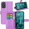 JIUNINE Cover per Motorola Moto G06, Custodia Portafoglio Libro in Pelle Sintetica Antiurto Cover Flip Case con [Carta Fessura] [Supporto Stand] [Fibbia Magnetica], Viola