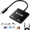 Guermok Hub doppio display USB-C 4 in 1, video 4K a 60 Hz, ricarica rapida PD 100 W e USB 3.0 5 Gbps, compatibile con occhiali AR, Switch 2, laptop, monitor portatili e display di tipo C (nero)