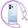 Pnakqil Cover per Oppo Reno 15 5G con Cordino, Trasparente Custodia con Laccio Tracolla Cellulare Girocollo Collana Protettiva per Oppo Reno 15 5G 6,59 Pollic, Viola 01