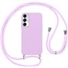 Vauki Cover per Cordino con Collana per Samsung Galaxy A05s, Custodia Silicone Morbido con Corda, Case Tracolla Antiurto con Necklace Regolabile per Samsung A05s 6.7, Viola 01