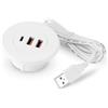Tmboryuu USB incorporato con splitter di ricarica per scrivania ufficio foro rotondo 3 porte adattatore di ricarica per più dispositivi accessori per computer