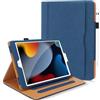 DAORANGE Cover per iPad 9a / 8a/ 7a Generazione 10,2 Pollici 2021/2020/ 2019, Custodia in Pelle PU di Alta Qualità con Portapenne, Tasca Documenti, Funzione di Sveglia/Sonno Automatica (Blu scuro)