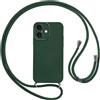 Vauki Cover con Cordino per iPhone 17, Custodia con Laccio Collana Tracolla Collo Silicone Antiurto TPU Custodia Opaca Protettiva Case per iPhone 17 6.3,verde