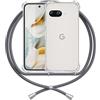 ANFAIRLACE Cover Cordino Compatibile con Google Pixel 9a, Custodia Trasparente TPU Morbido Silicone Laccio Chiaro Case, Grigio