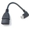 System-S Cavo Adattatore OTG USB On The Go Micro USB 90 Gradi a Destra ad Angolo di 90 ° Angolo Maschio a USB 2.0 Tipo a Cavo Adattatore Host