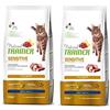 napz Trainer 2 pacchi da 1.5 kg Natural Sensitive Anatra con estratto di Ananas crocchette per Gatti Adulti Aiuta la digestione