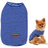 SMALLLEE_LUCKY_STORE Basic Pet Maglietta a righe in cotone lavorato a maglia per cani di piccola taglia gatti ragazzo ragazza cucciolo maglietta senza maniche morbida Chihuahua vestiti estivi, blu, S