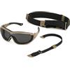 Generic Occhiali Tattici Polarizzati UV Con Cinturino, Occhiali Outdoor Stile Militare for Trekking Ciclismo(GG-04 TAN-BK)