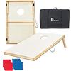 Pointyard Set di cornhole per esterni, set di giochi per esterni con 8 sacchi per cornhole per tutte le stagioni e custodia per il trasporto, gioco da tavolo portatile da cortile per adolescenti,