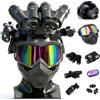 Generic Set Di Caschi Tattici For Bambini Con Maschera, Modello Fittizio For Visione Notturna A 4 Occhi, Torcia Elettrica E Occhiali - Attrezzatura Multifunzionale For Giochi Di Ruolo All'aperto
