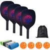 KiBcsLic Set Portatile di Racchette con Impugnatura Comoda E Borsa per Il Trasporto, Set di 4 Racchette