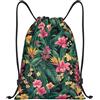 Generic Zaino con Coulisse Hawaiian Flower Borsa con Coulisse Leggero Drawstring Backpack Grande capacità Sacca da Palestra per Vacanze Spiaggia Viaggi