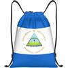 Generic Zaino con Coulisse Nicaragua Flag Sacchetta Sportiva Grande capacità Sacca da Palestra Leggero Drawstring Backpack per Vacanze Spiaggia Viaggi