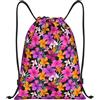 Generic Zaino con Coulisse Hawaii Flower Sacca da Palestra Impermeabile Drawstring Backpack Leggero Borsa con Coulisse per Spiaggia Unisex Scuola