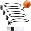 mimzemamz 4 Pezzi Porta Palloni da Calcio,Robusto Porta Palloni da Muro in Metallo,Scaffale Portaoggetti per Pallonis con Viti,Supporto per Pallonis Basket,Calcio e Pallavolo (Nero)
