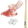 Fxzqgnh Macchina Lancia-Palle da Baseball per Bambini con Mazza E 6 Palline, Macchina per Allenarsi al Battitore di Baseball per Ragazzi All'aperto, Rosa