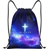Generic Zaino con Coulisse Jesus Sacchetta Sportiva Resistente Borsa con Coulisse Leggero Drawstring Backpack per Vacanze Unisex Scuola