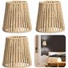 PORFOYO 3 paralumi in rattan naturale Boho, paralume da soffitto E27 con design intrecciato, paralume Boho per lampada pendente e applique altezza 14 cm, compatibile con E27
