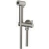 OGOMONDO Kit Idroscopino Wc Doccetta Ottone Portatile Shut-Off Monogetto Azionamento a Leva (1, Nickel Spazzolato Tondo)