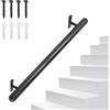 SUPAWAY Corrimano per scale 91cm Ringhiera nera in acciaio inox Corrimano tondo antiscivolo Ø32mm Montaggio parete con viti Maniglia sicurezza per giovani/anziani per interni/esterni percorsi pedonali