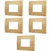 Electron 5 Placche, 3 moduli/posti, Compatibile Con Vimar Arke', legno scuro, Placca rettangolari squadrate, Plastica di alta qualità, 100% compatibile con supporti e moduli originali