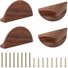 MOROBOR Maniglie per cassetti a mezza luna, 4 pezzi, in legno di noce, con bordo a dito, maniglie a doppio foro, per cassetti, armadietti, guardaroba, hardware, 100 mm