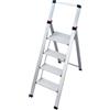 Gierre BS400 Sgabello Ultra Slim, Scala in Alluminio 4 Gradini con Parapetto, 5cm di Ingombro
