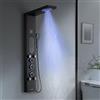 KINKIBOS Pannello doccia con rubinetto, 6 funzioni Pannello doccia con display LED temperatura, doccia a pioggia, doccia a nebbia, 2 modalità ugelli massaggianti, doccetta e ingresso vasca, colonna