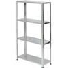 KOMBO - Scaffale in Metallo 70x26x127 cm - 4 Ripiani Regolabili, Montaggio a Incastro Senza Bulloni, Struttura Robusta per Garage, Cantina, Magazzino