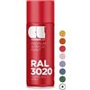 CL COSMOS LAC Vernice spray rosso lucido, bomboletta spray per fai da te, vernice acrilica, adatta per plastica, metallo e altre superfici (RAL 3020 - rosso semaforo)