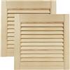 DecoMeister Porte a Lamelle in Legno 394x395 mm Confezione da 2 - Porta Lamella Pino Massiccio - Anta per Armadio a Persiana Aperta - Frontali Mobili e Antine per Guardaroba - Legno Naturale Grezzo