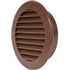 Repa Market Griglia di Ventilazione Rotonda da 100 mm Marrone Griglia di Aerazione in Plastica con Schermo a Maglia Integrato Uscita Aria con Lamelle per Scarico e Alimentazione per Parete o Soffitto